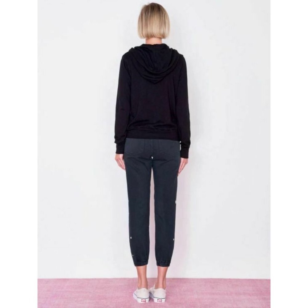 Sundry Anthropologie Size Small 1 Zip Hoodie French Terry Jacket in Black NEW - Picture 4 of 12